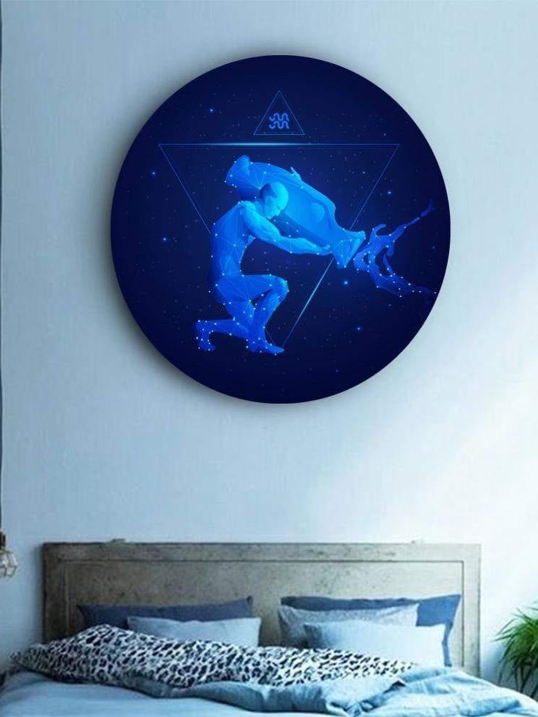 

THE ARTMENT Blue Beyond the Bluest Skies Zodiac Matte Finish Canvas Wall Art - Aquarius