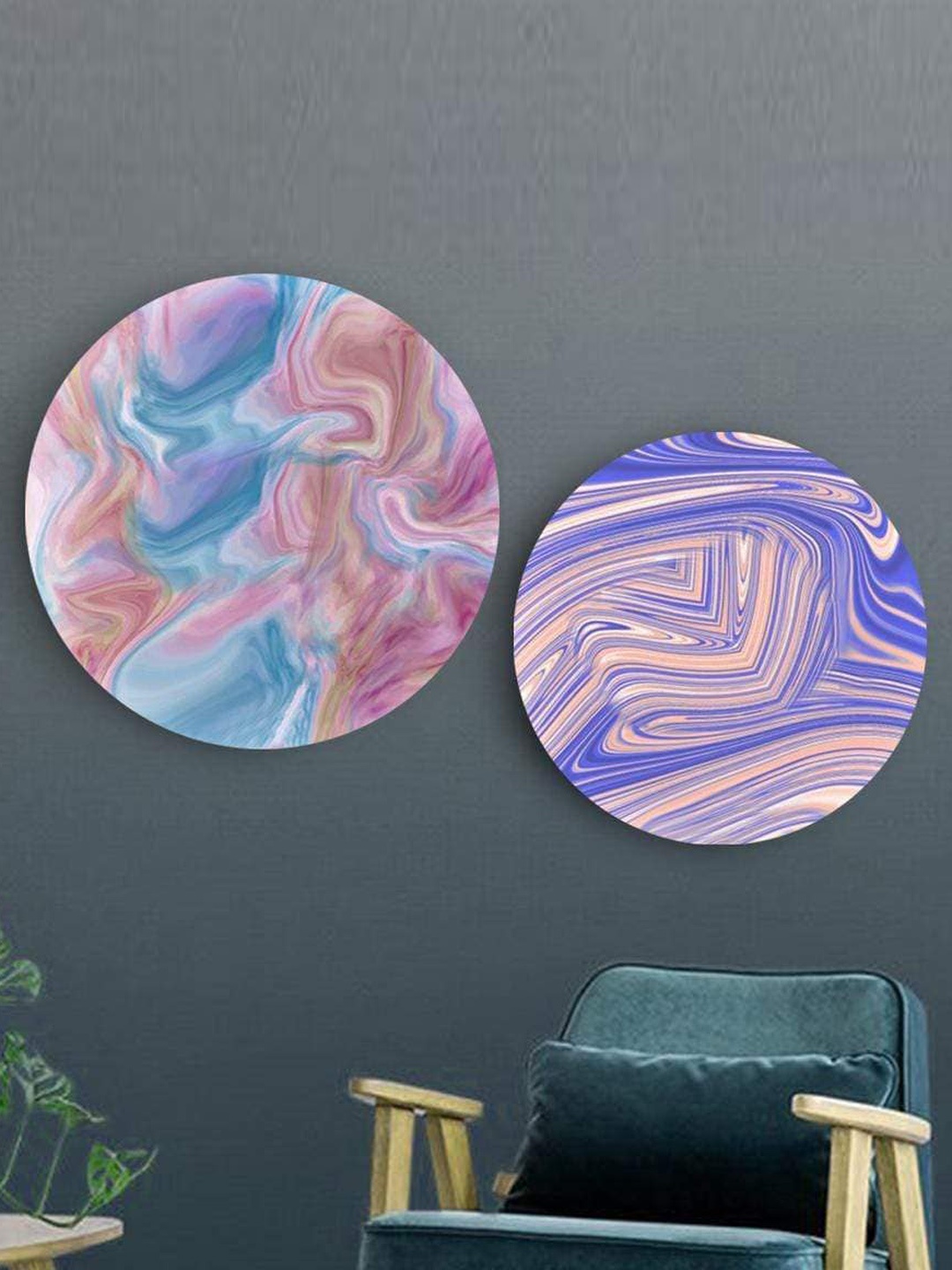 

THE ARTMENT Set of 3 - Blue (Large) Exuberant Lines Canvas (Matte Finish)