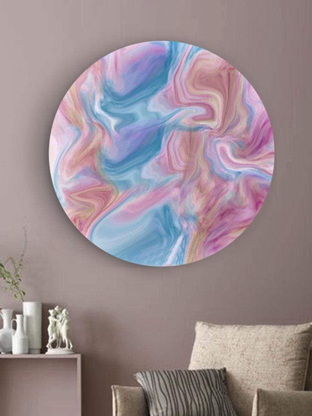 

THE ARTMENT Blue & Pink Abstract Exuberant Lines Matte Finish Canvas Wall Art