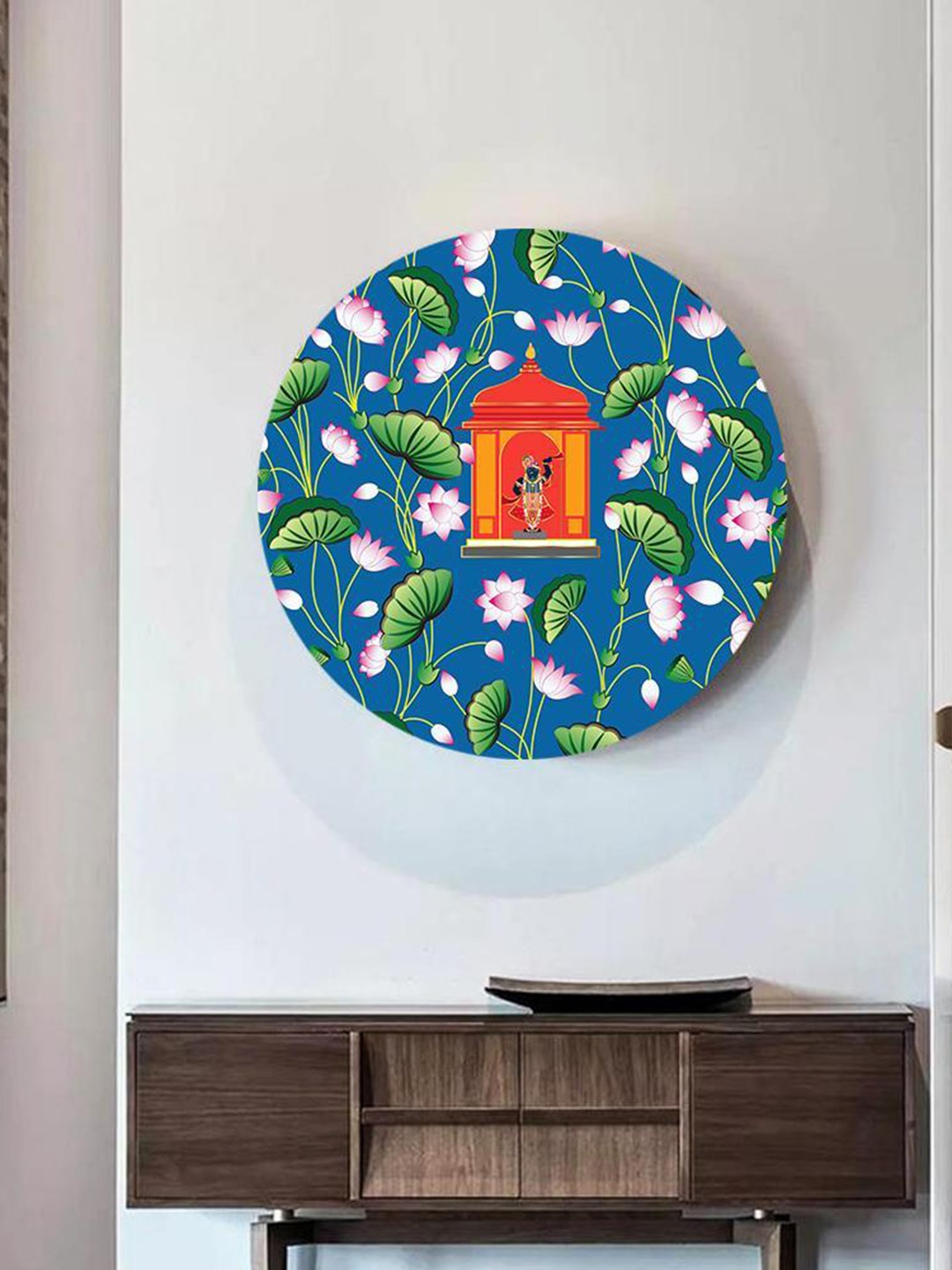 

THE ARTMENT Multicolored Pichwai Folk Art Krishna Matte Finish Canvas- Small, Multi