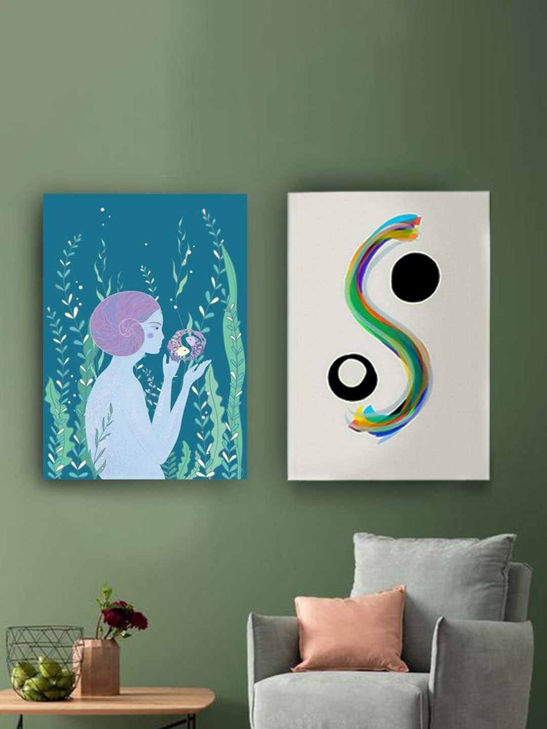 

THE ARTMENT Set Of 2 Remarkably Sanguine Printed Canvas Wall Art With Frame (Matte Finish), Multi