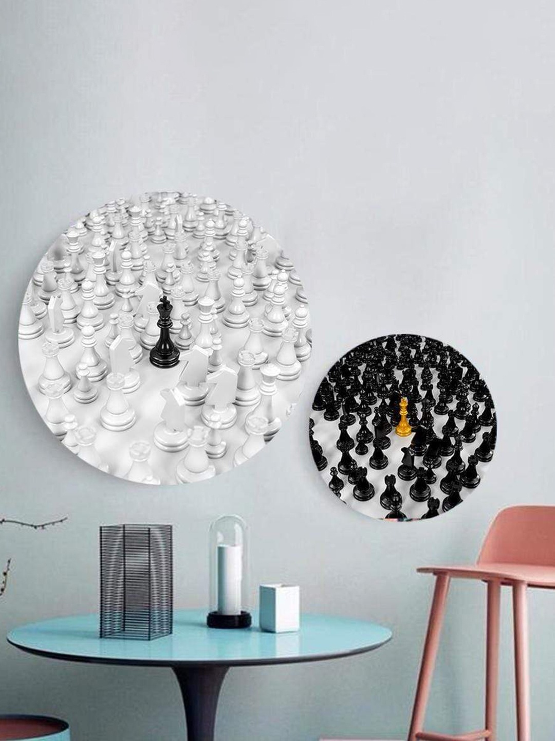 

THE ARTMENT Set of 2 White Stand Out and Alone Canvas Wall Art