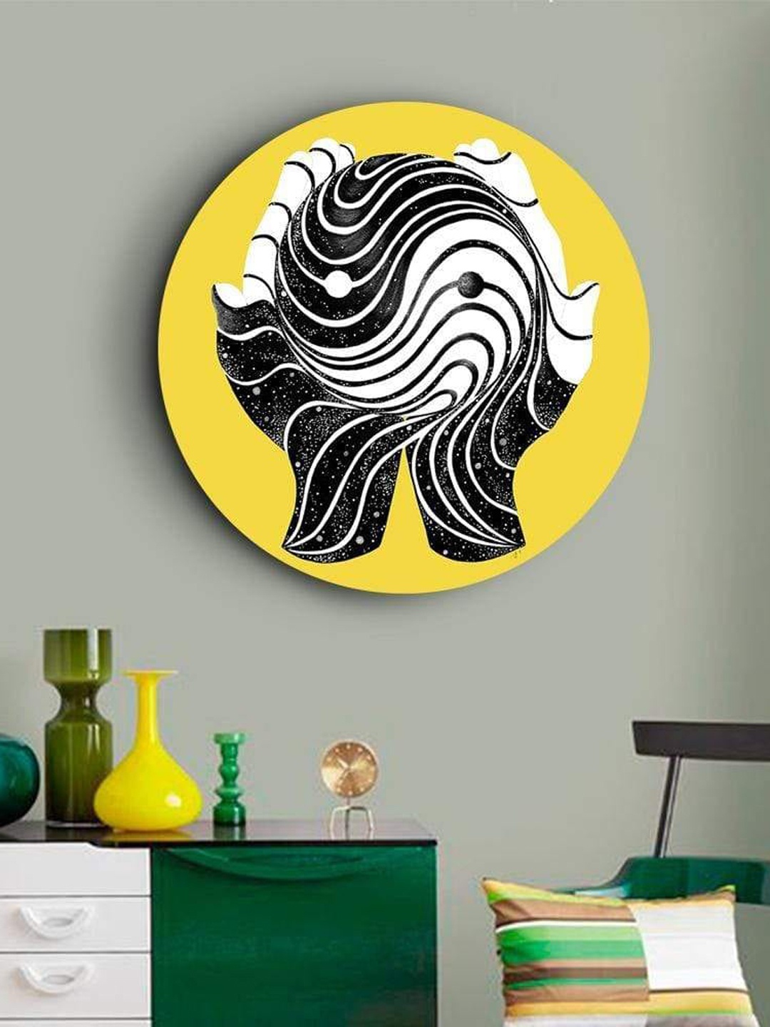 

THE ARTMENT Mutlicoloured Yin &Yang Balanced Life Matte Finish Canvas Wall Art, Multi