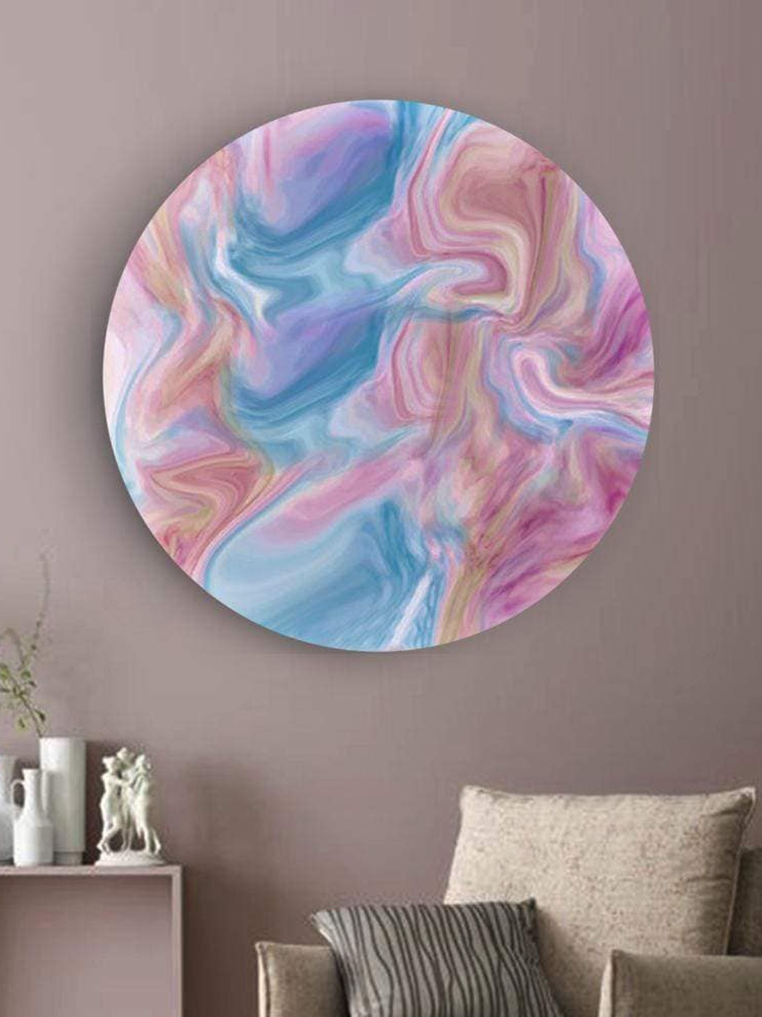 

THE ARTMENT Blue Matte Finish Exuberant Lines Canvas Wall Art