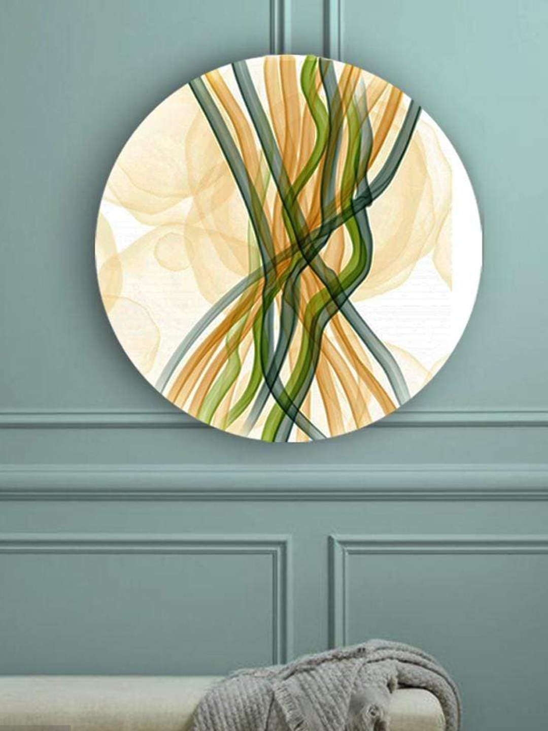 

THE ARTMENT Green Abstract Strings Canvas
