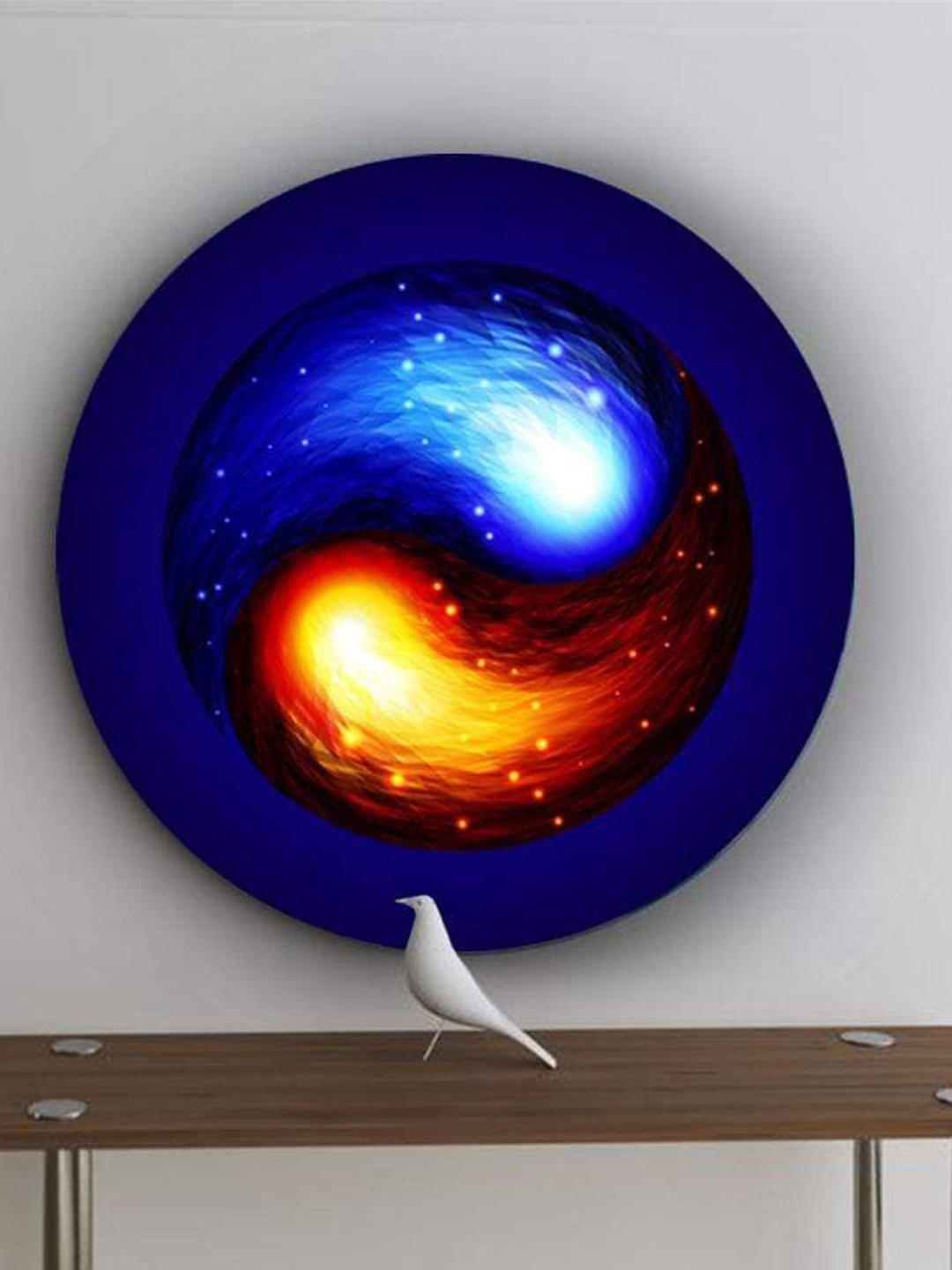 

THE ARTMENT Blue Matte Finish In the Spirit of Yin and Yang Canvas Wall Art