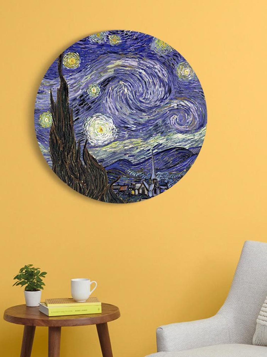 

THE ARTMENT Blue & Yellow The Starry Night Matte Finish Canvas Wall Art