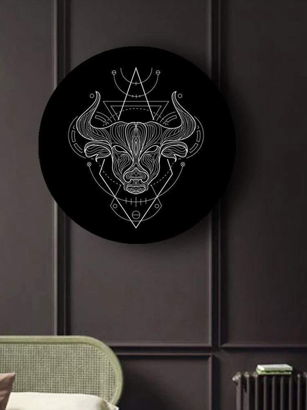 

THE ARTMENT Black & White Geometry Zodiac Canvases Taurus Wall Art