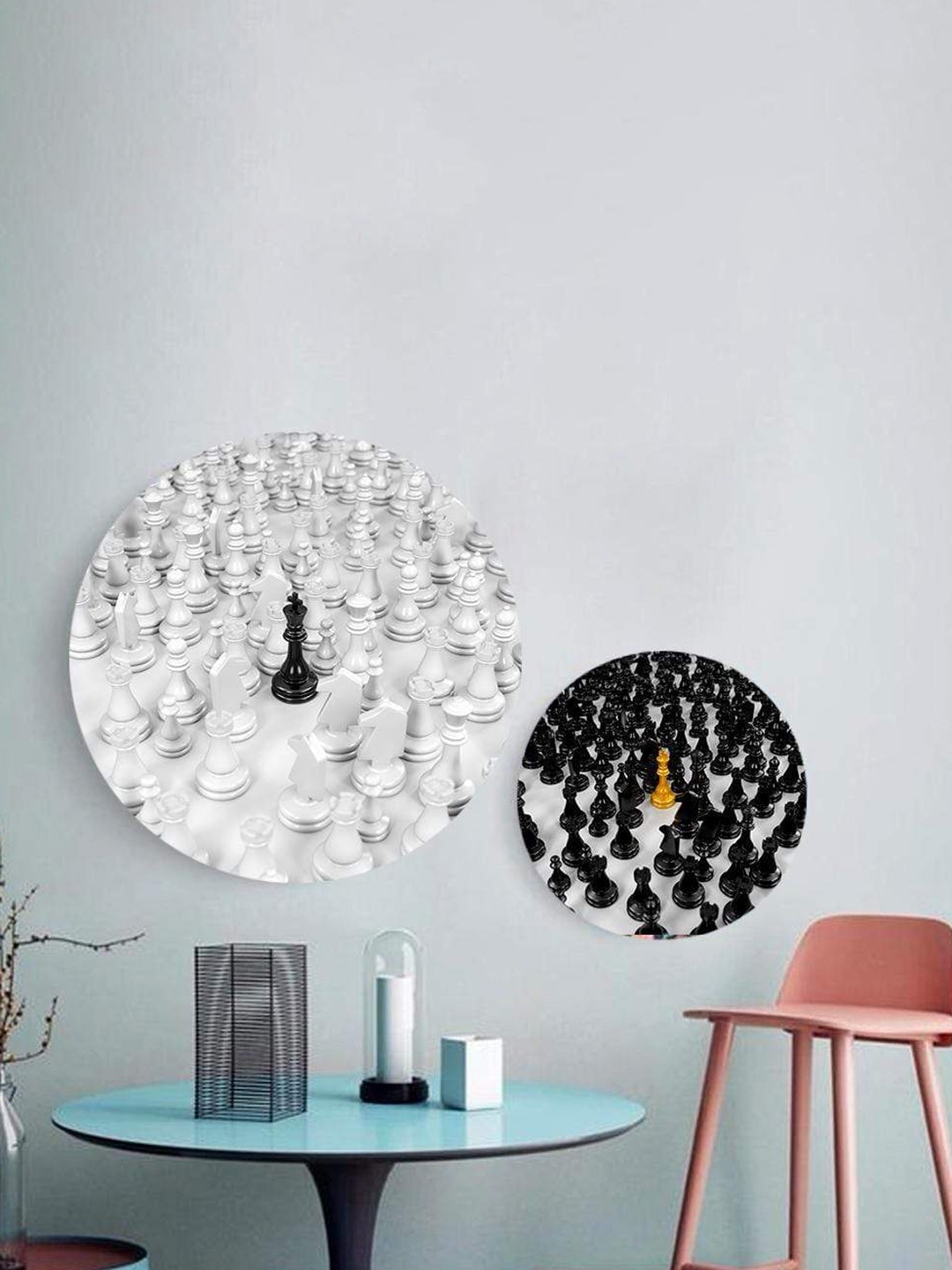 

THE ARTMENT Set of 2 White Matte Finish Stand Out and Alone Canvas Wall Art