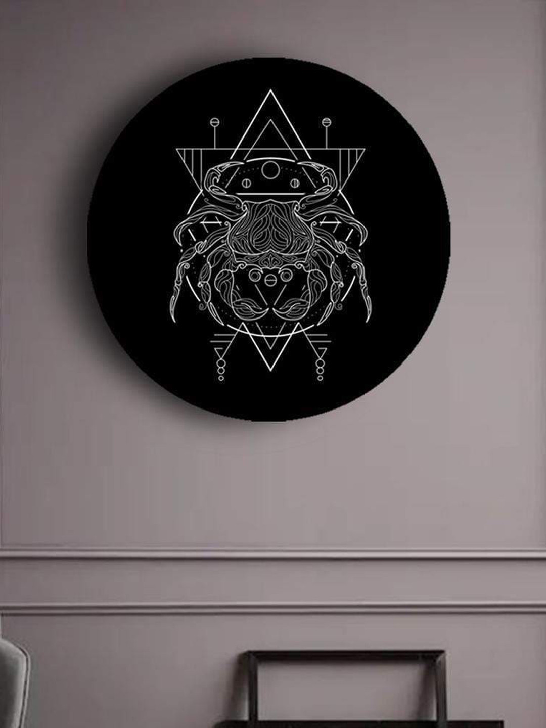 

THE ARTMENT Black and White Cancer Zodiac Matte Finish Canvas-Medium