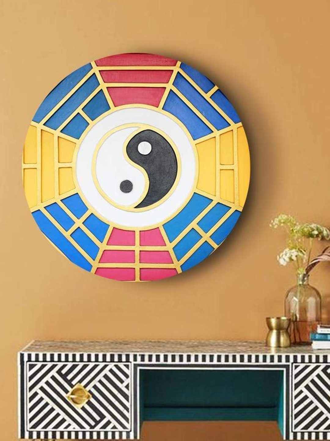 

THE ARTMENT Multicoloured Geometric Yin Yang Dynamic Canvas, Multi