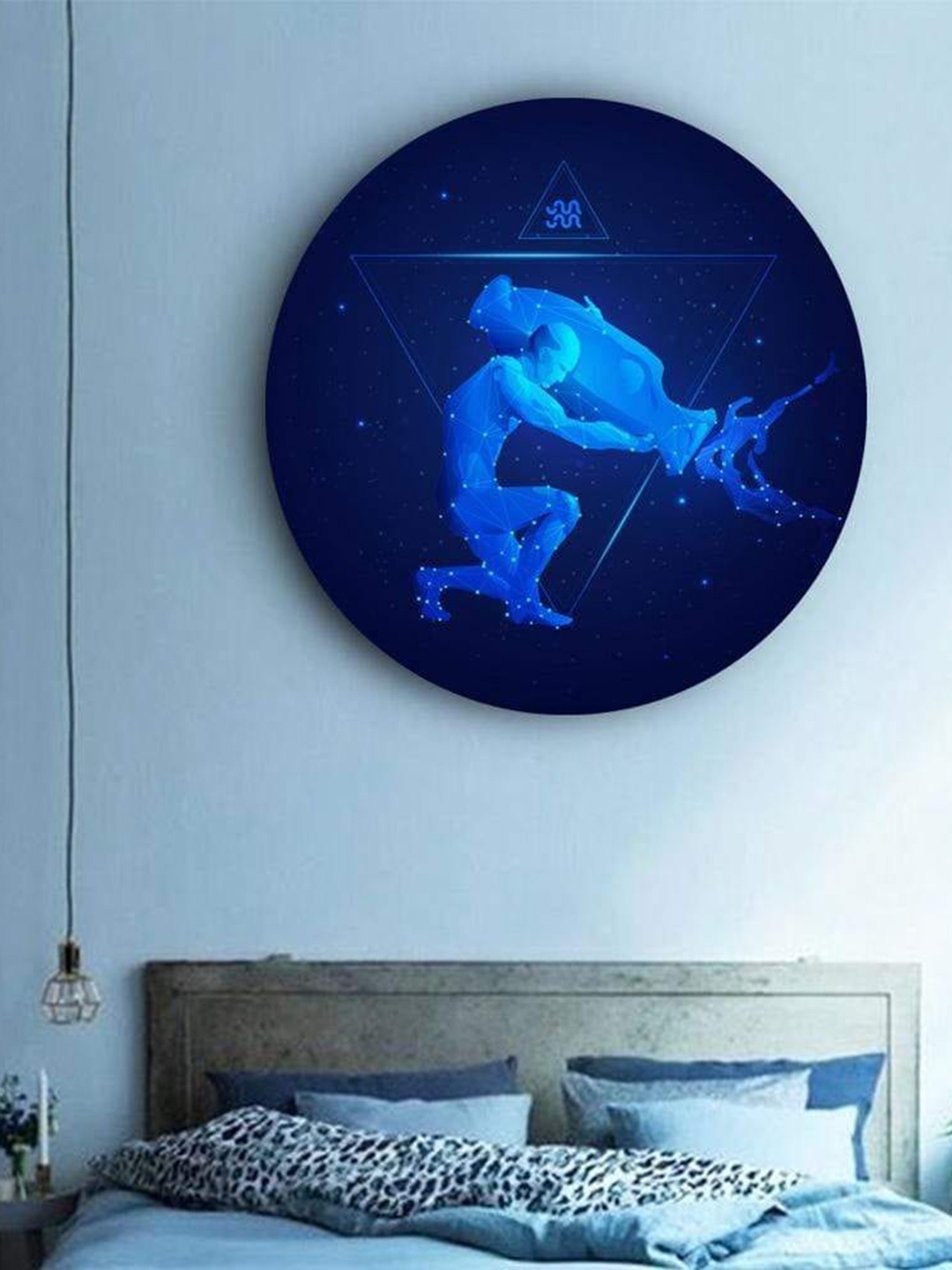 

THE ARTMENT Blue Beyond The Bluest Skies Zodiac Matte Finish Canvas Wall Art - Aquarius