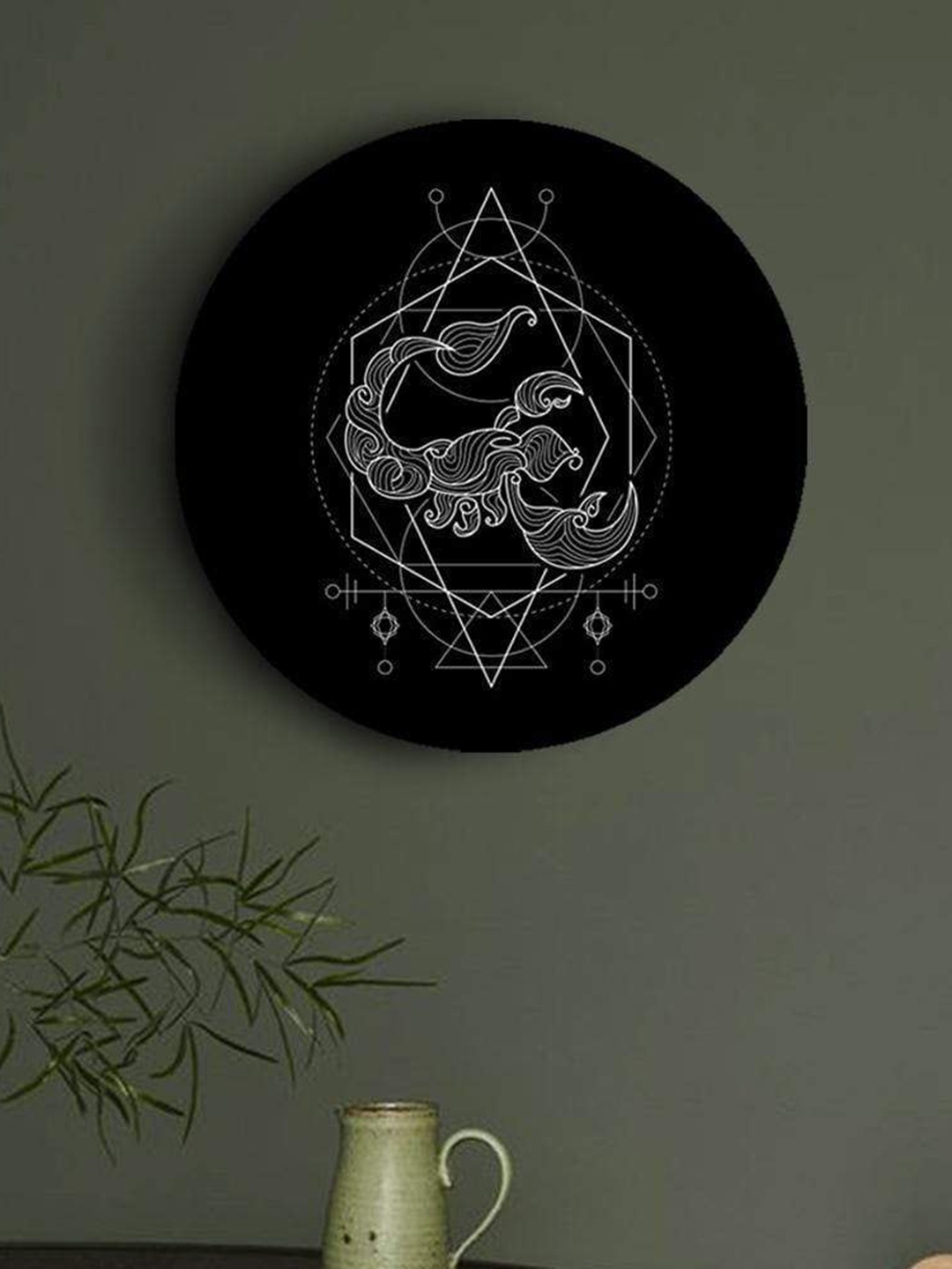 

THE ARTMENT Black and White Scorpian Zodiac Matte Finish Canvas-Small