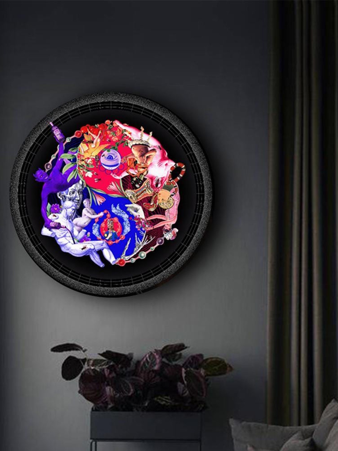 

THE ARTMENT Multicoloured Yin and Yang In Life Canvas, Multi