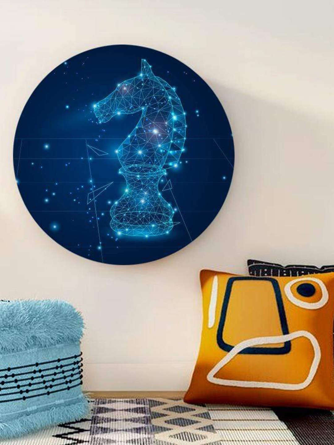 

THE ARTMENT Blue Digital Chess Game Matte Finish Canvas Wall Art