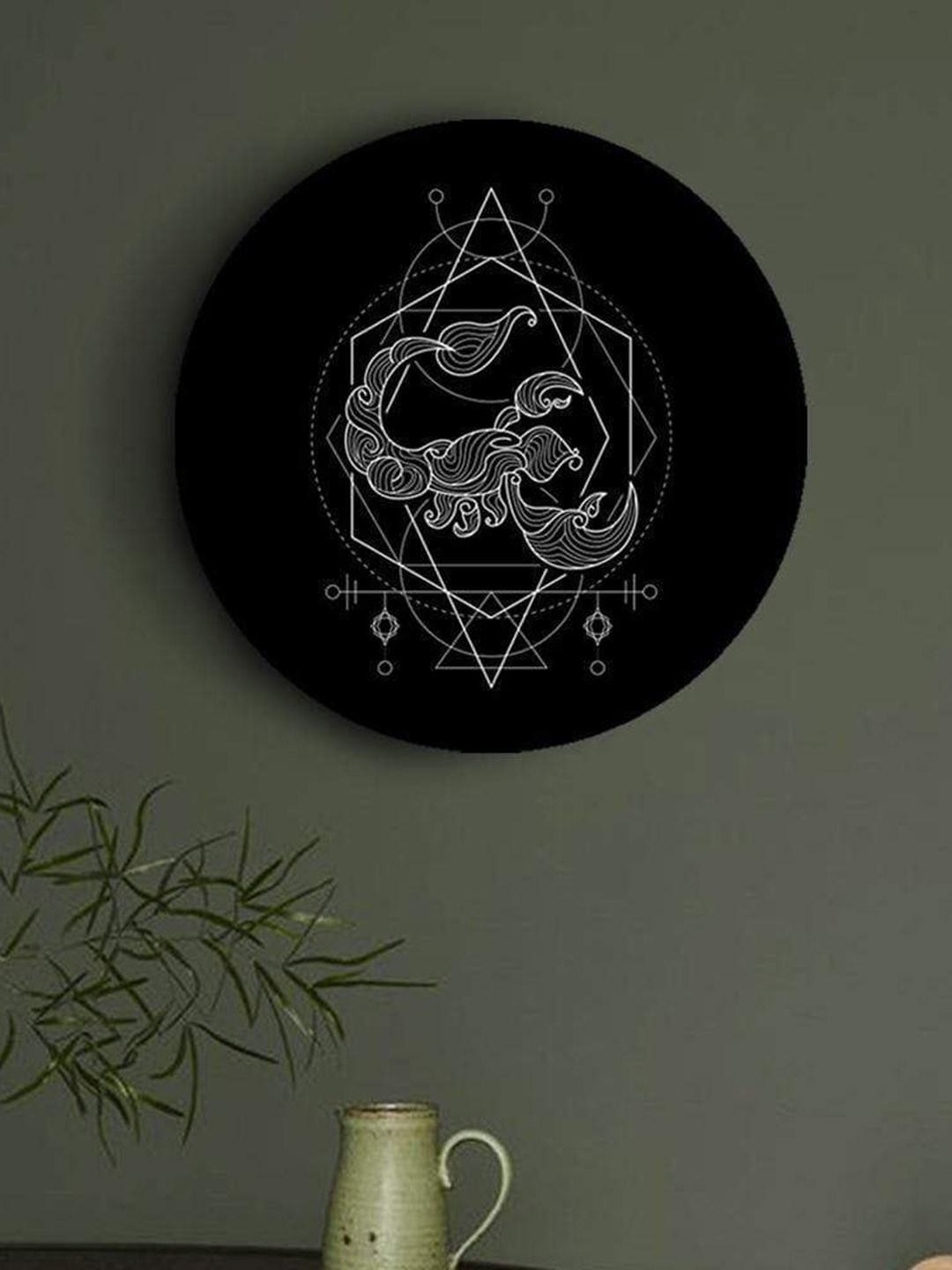 

THE ARTMENT Black & White Geometry Zodiac Matte Finish Canvas Wall Art - Scorpion