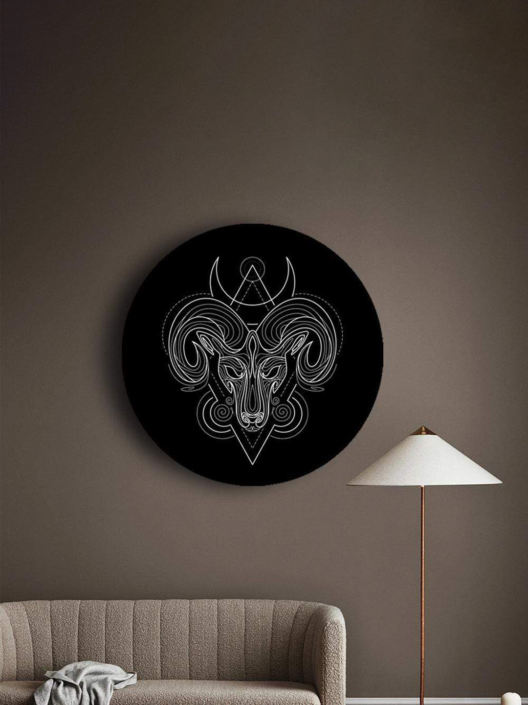 

THE ARTMENT Black and White Capricorn Zodiac Canvas Matte Finish Canvas- Medium
