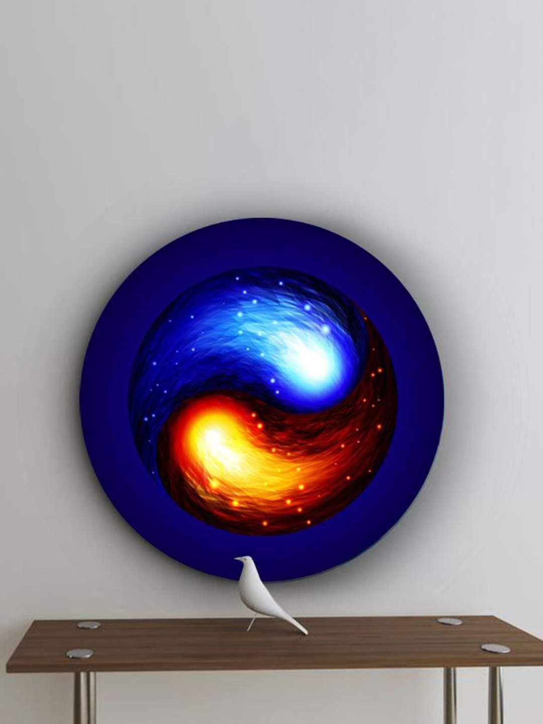 

THE ARTMENT Blue Matte Finish In the Spirit of Yin and Yang Canvas Wall Art