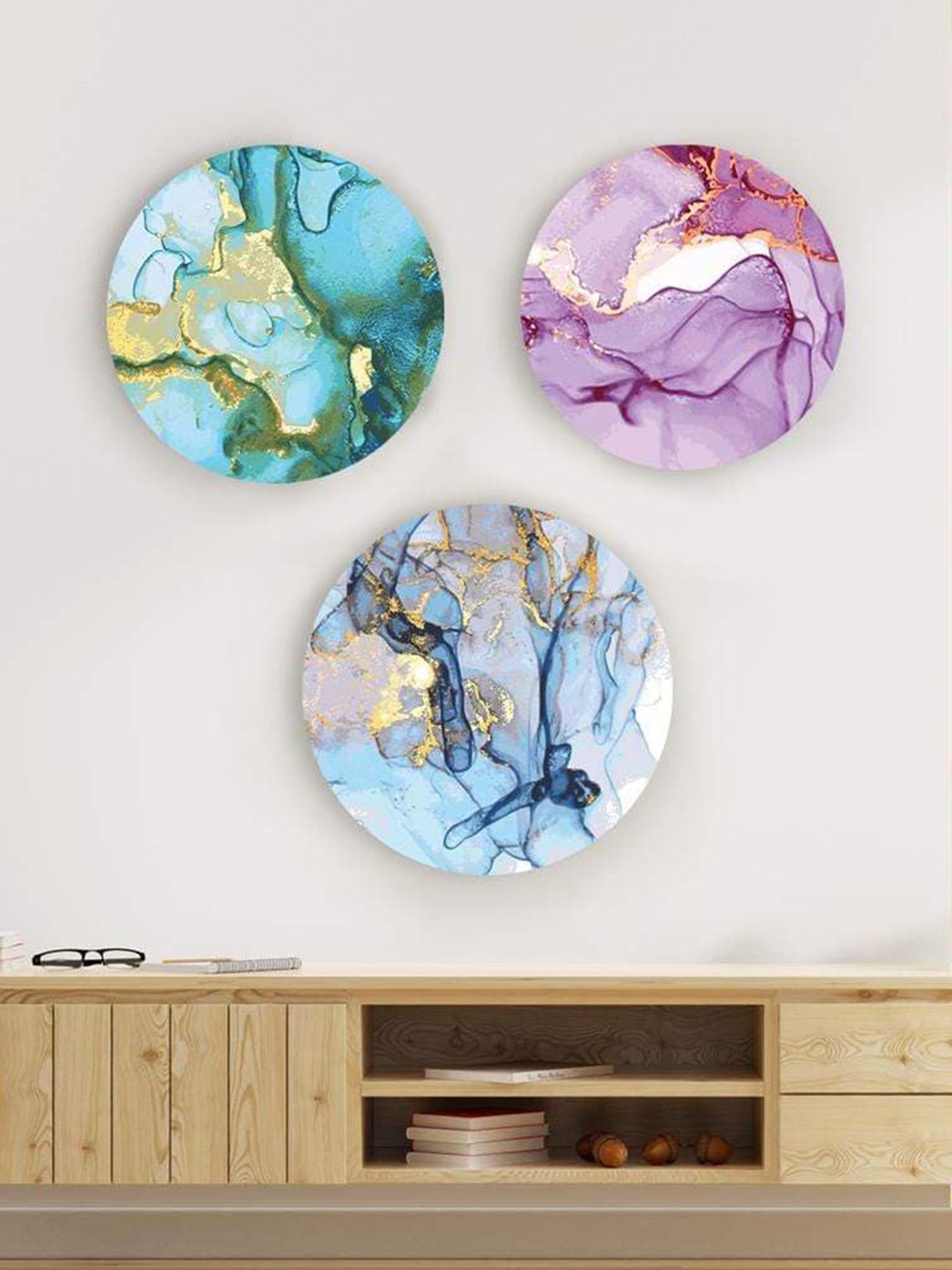 

THE ARTMENT Set of 3 Matte Finish Richness of the Marble Canvas Wall Art, Multi