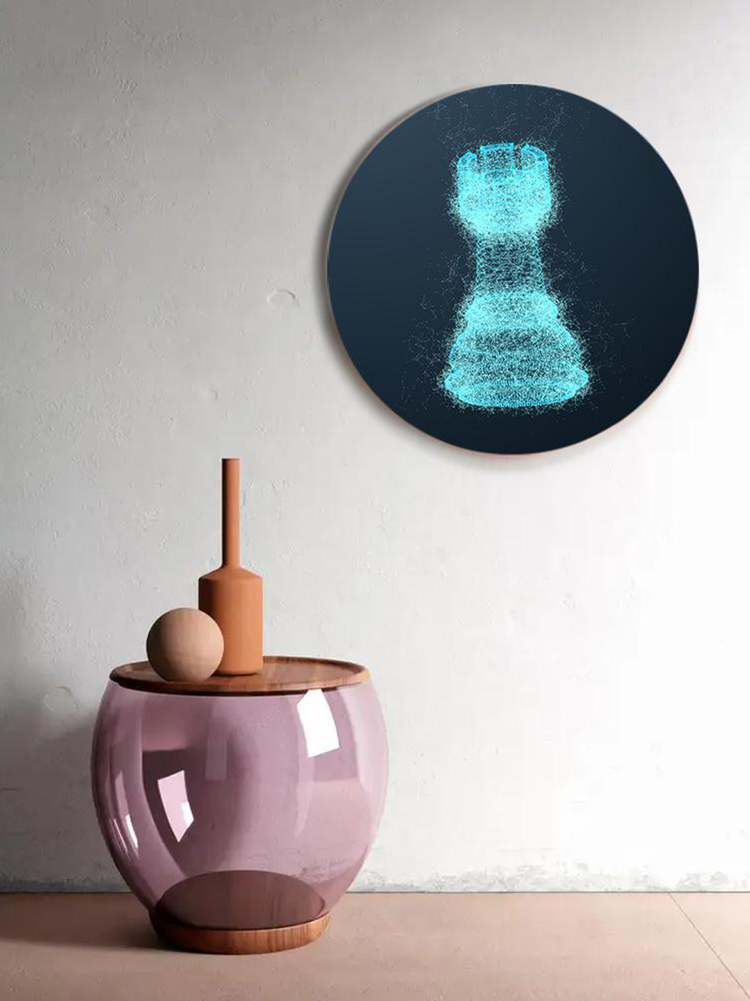 

THE ARTMENT Blue Digital Chess Game Canvas Wall Art