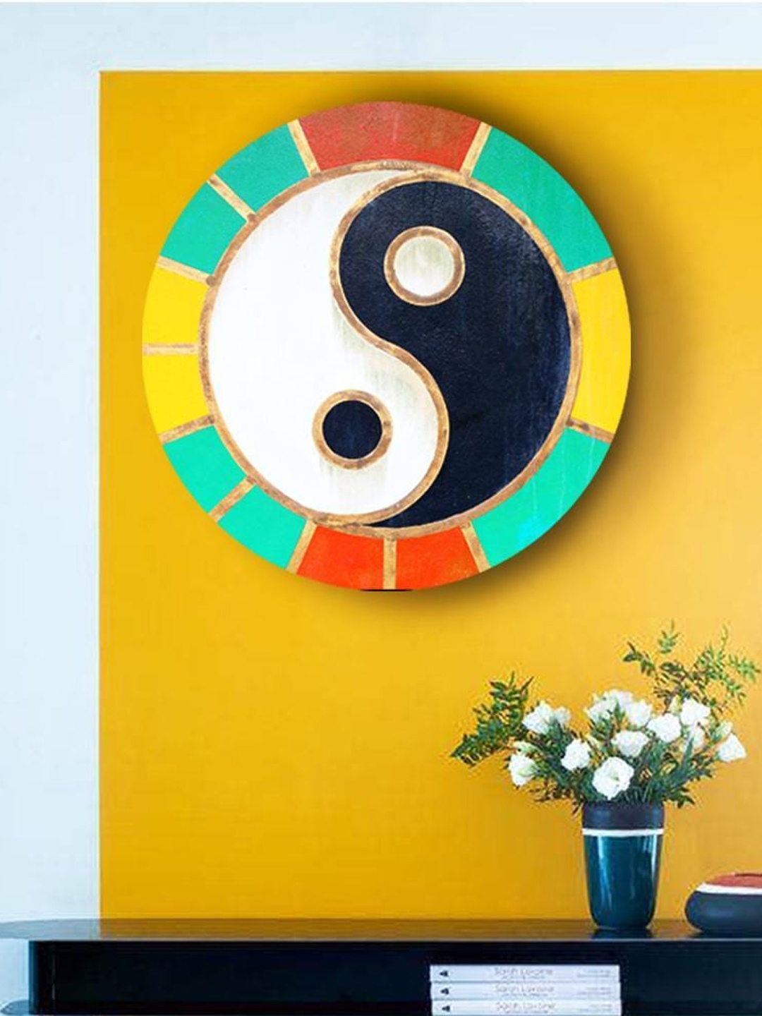 

THE ARTMENT Multi Geometric Yin Yang Dynamic Canvas (Matte Finish)