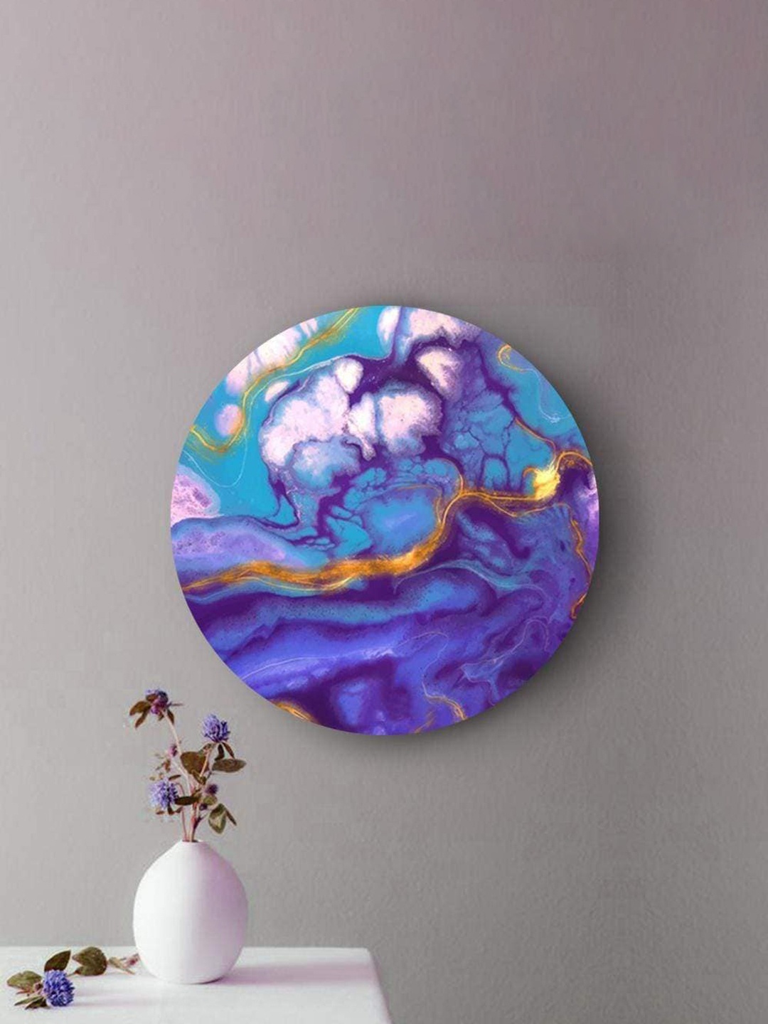 

THE ARTMENT Purple Matte Finish Enchanting Marble Canvas Wall Art