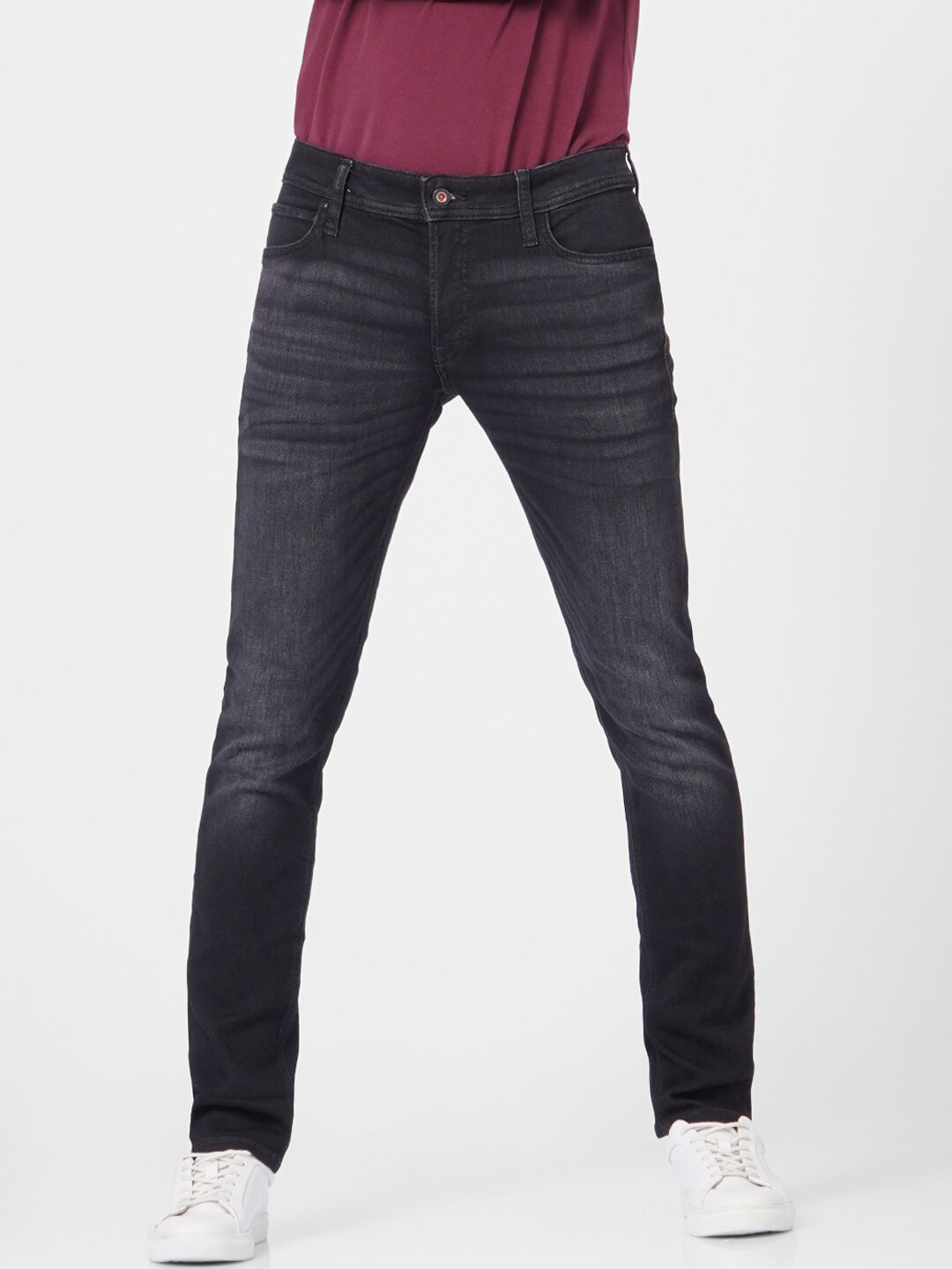 

Jack & Jones Men Navy Blue Low-Rise Heavy Fade Jeans