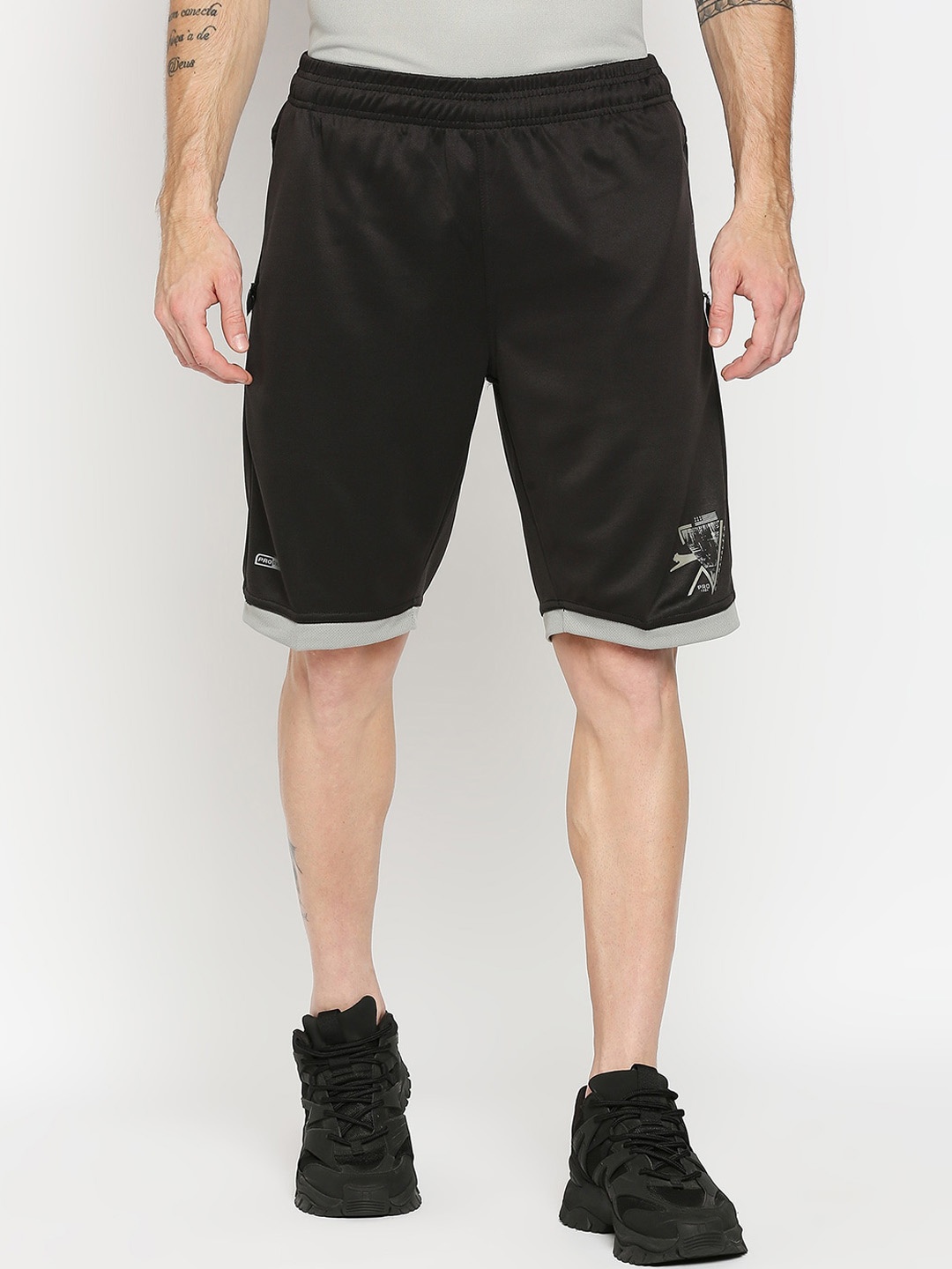 

Black Panther Men Black Slim Fit Sports Shorts