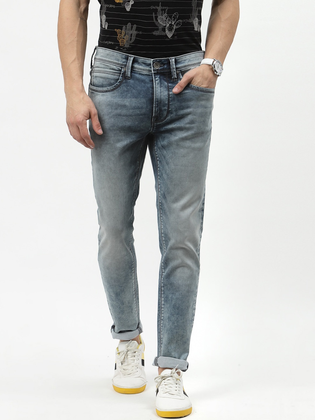 

Pepe Jeans Men Heavy Fade Stretchable Jeans, Blue