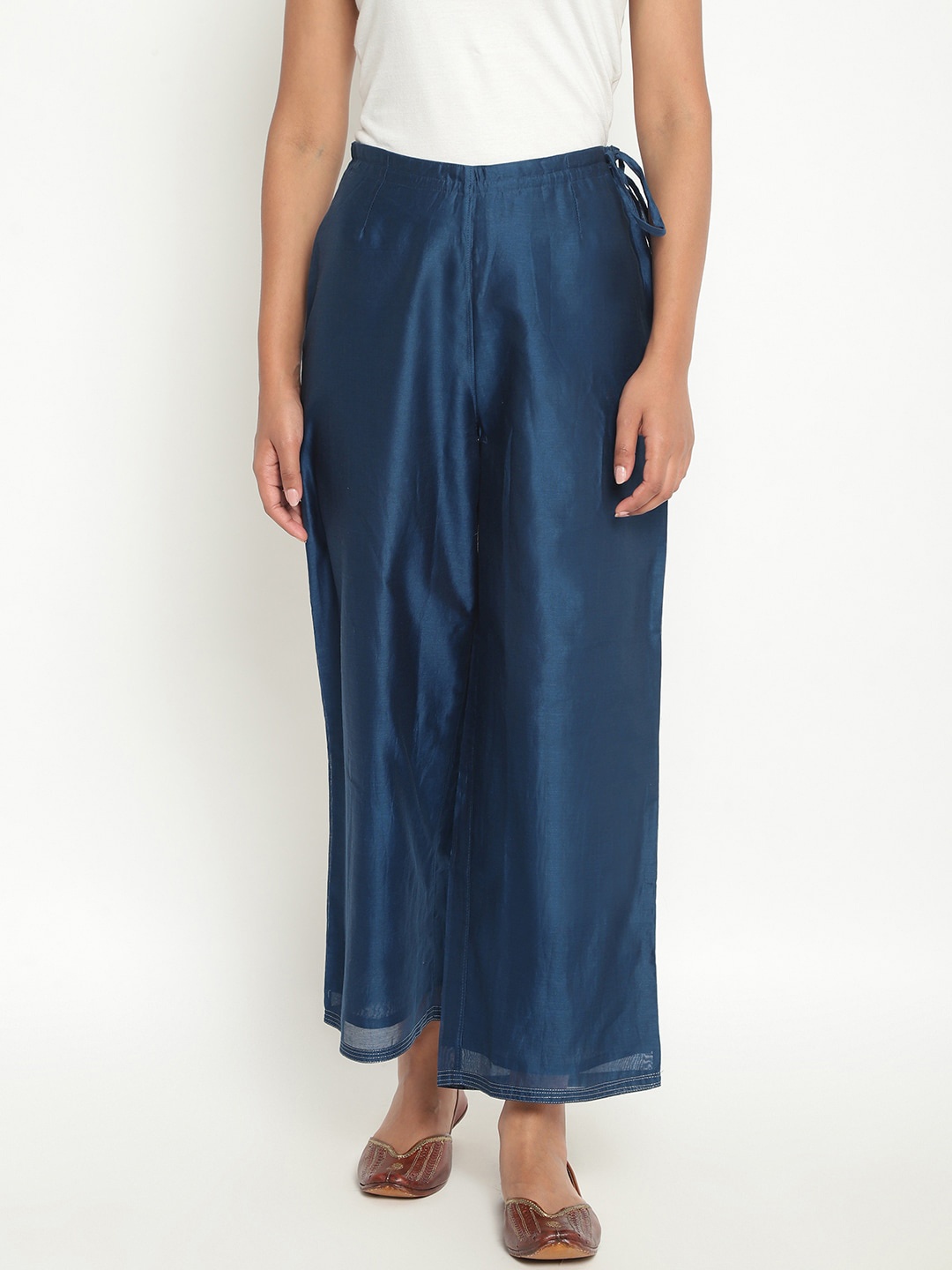 

Fabindia Women Blue Parallel Trousers