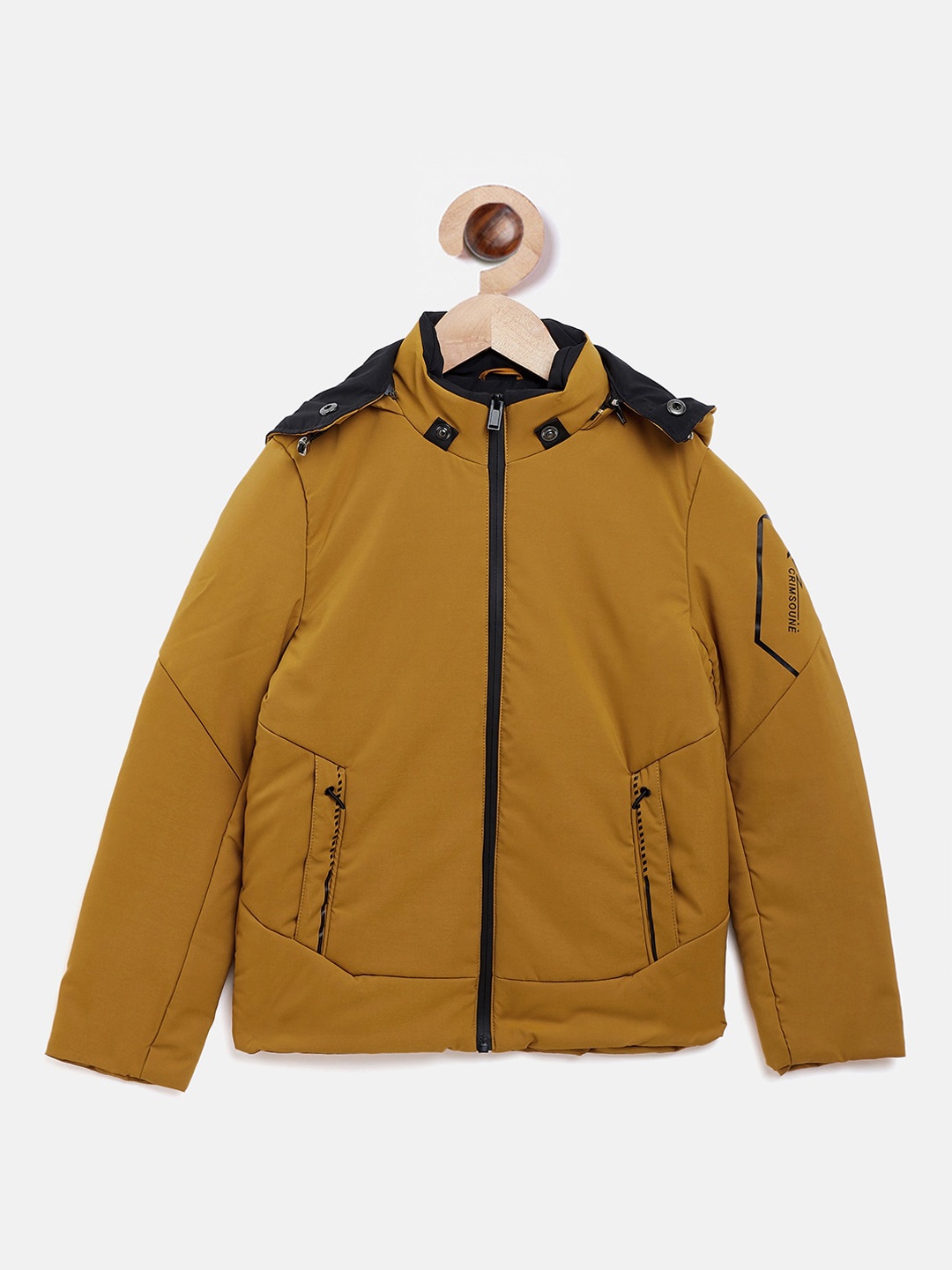 

Crimsoune Club Boys Mustard Detachable Hooded Padded Jacket