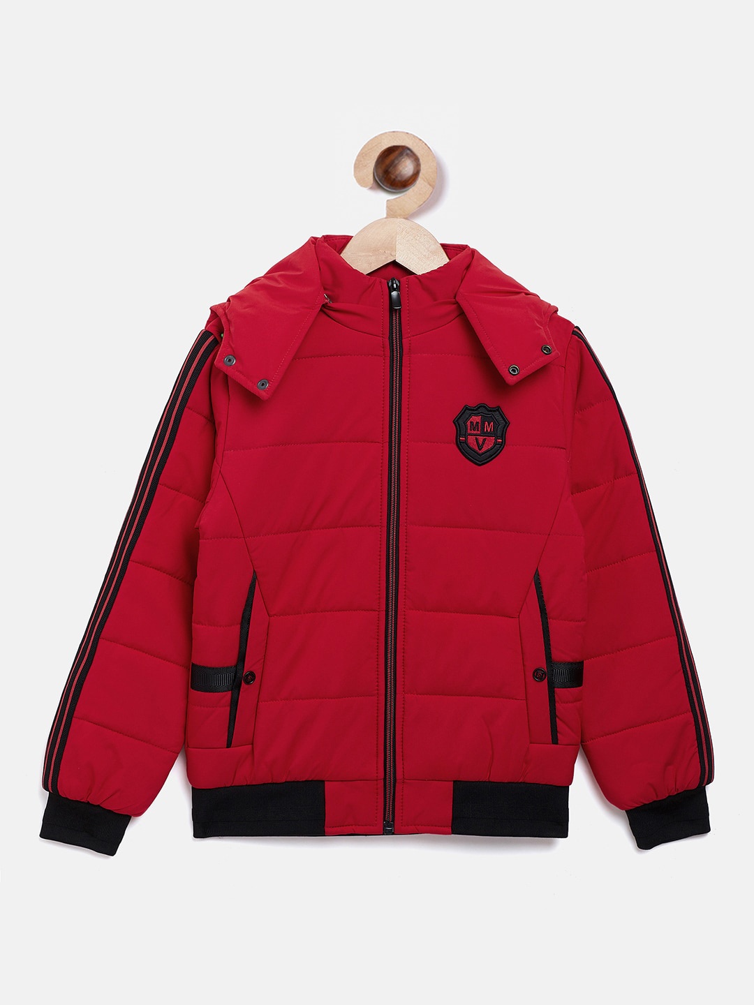 

Crimsoune Club Boys Red Detachable Hooded Padded Jacket