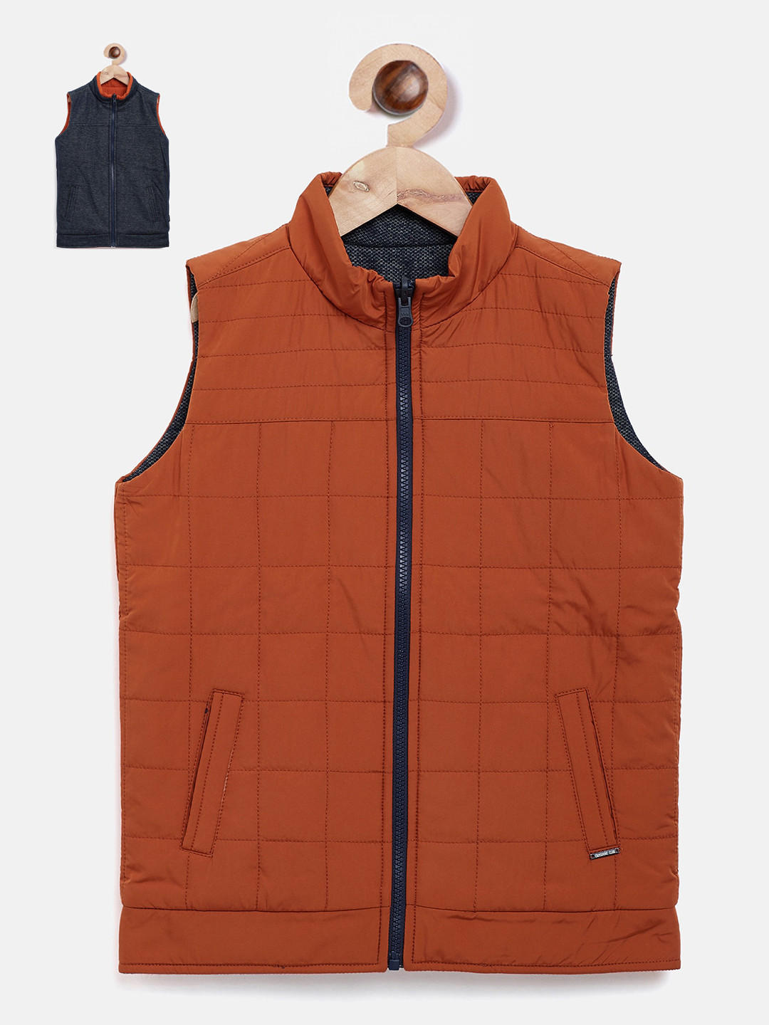 

Crimsoune Club Boys Red Checked Reversible Padded Jacket