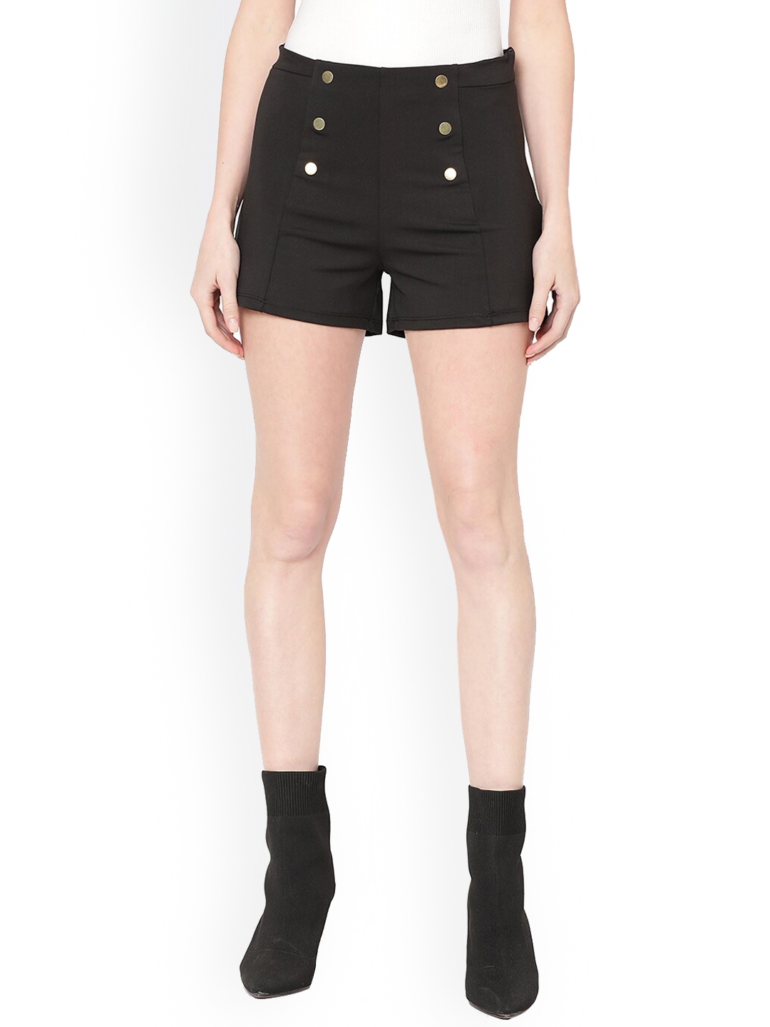 

V2 Value & Variety Women Black Regular Shorts