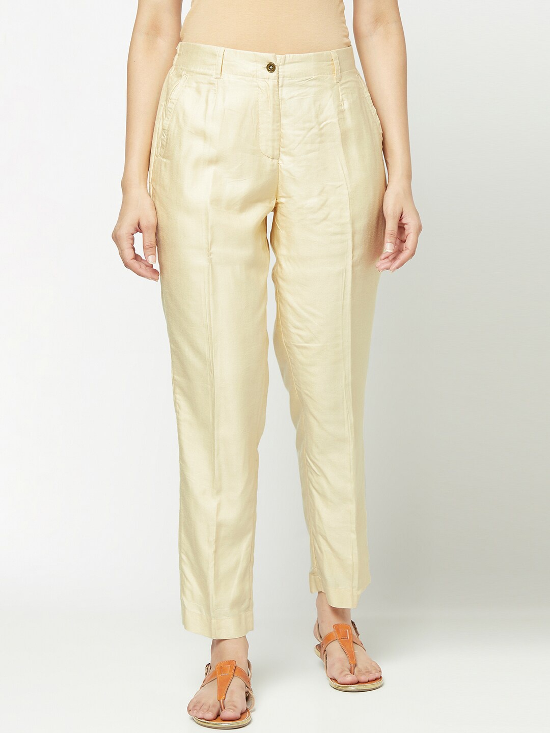 

Fabindia Women Beige Ethnic Palazzos