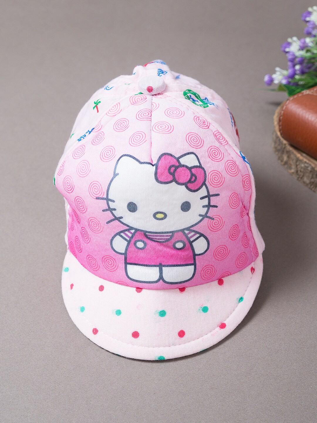 

Golden Peacock Kids Pink & White Hello Kitty Printed Snapback Cap