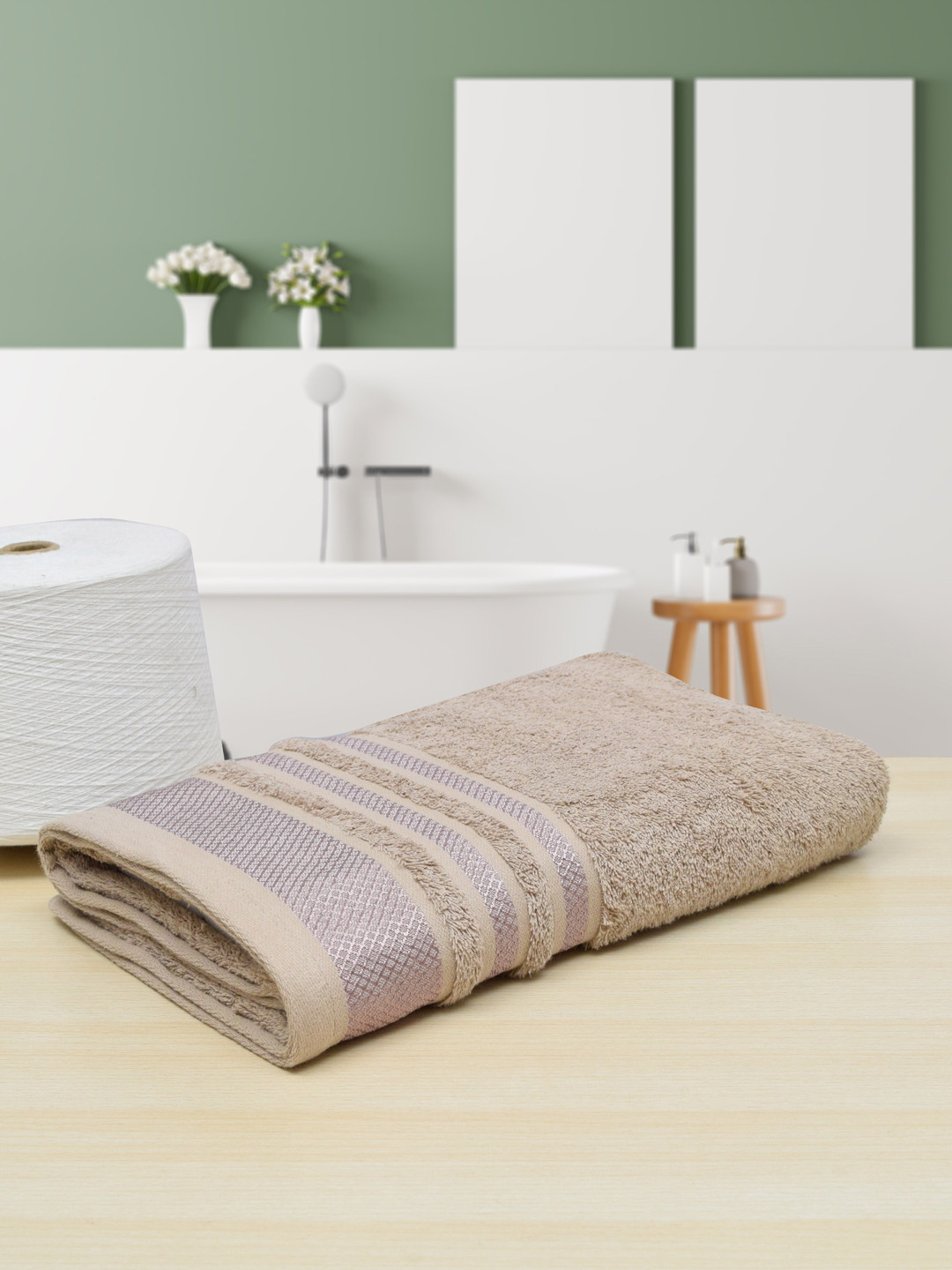 

RANGOLI Grey Solid Pure Cotton 533 GSM Bath Towel