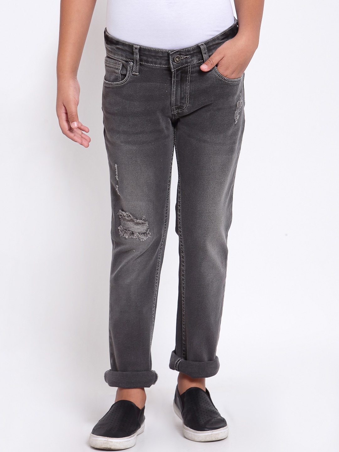 

Pepe Jeans Boys Grey Mildly Distressed Light Fade Jeans