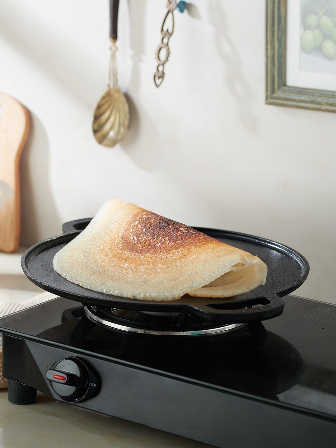 

BERGNER Black & Olive Green Solid Flat Dosa Tawa