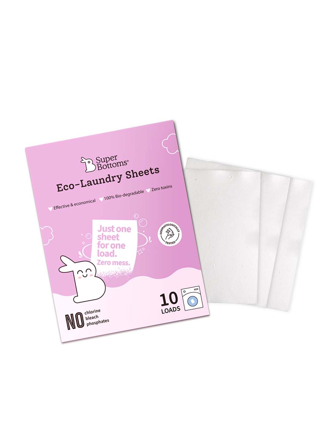 

SuperBottoms Infant Kids Pack Of 10 White Sustainable LaunSustainable Dry Sheets