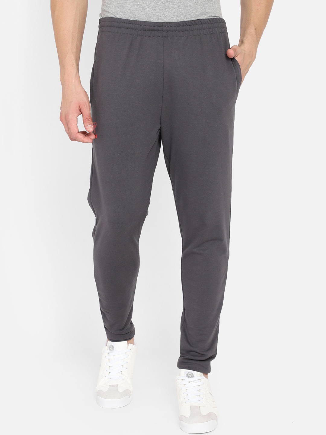 

hummel Men Grey Solid Action Cotton Track Pants