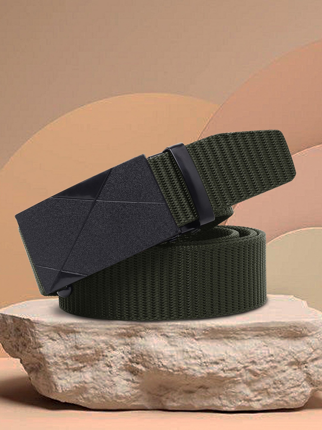 

Kastner Men Green Textured Canvas Belt