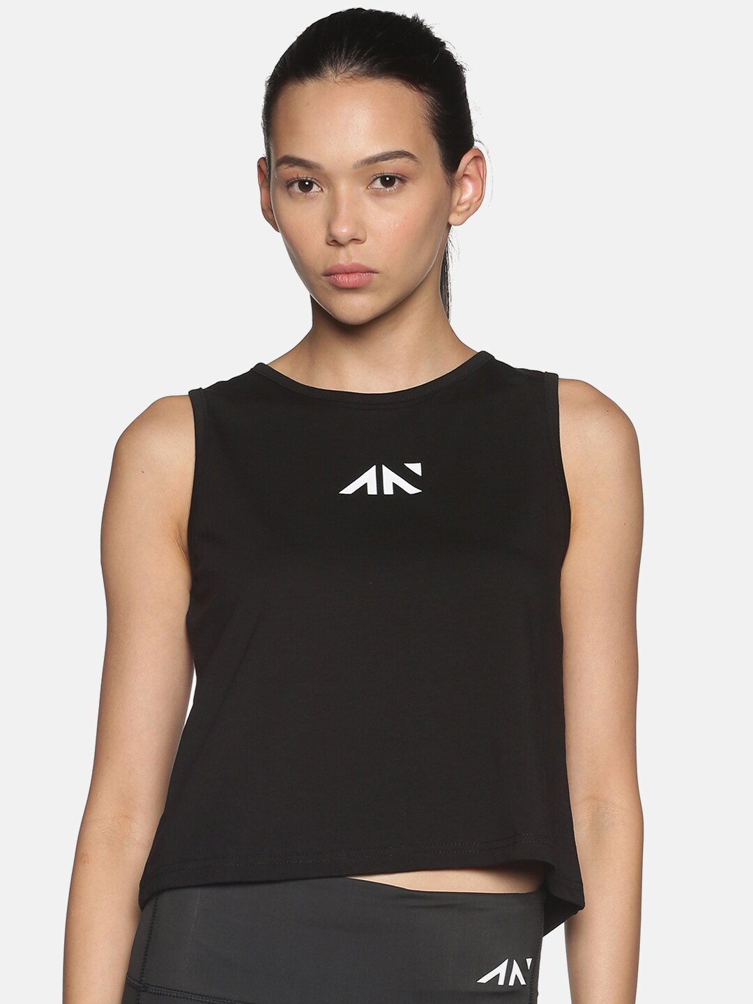 

AESTHETIC NATION Women Black & White Printed Loose T-shirt
