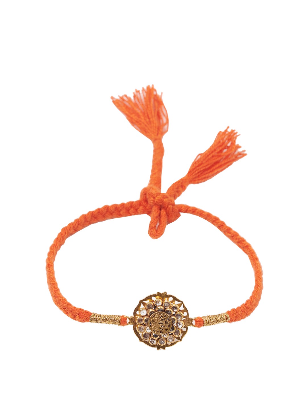 

Fabindia Women Orange Silver Rakhi
