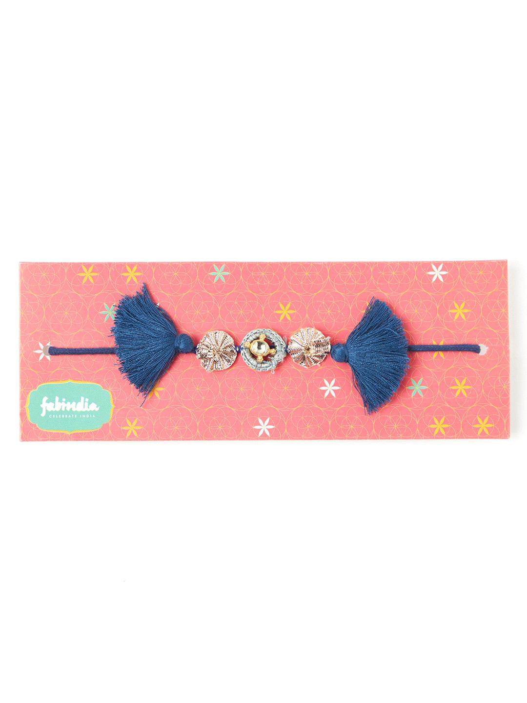 

Fabindia Blue & Gold Tasseled Thread Rakhi