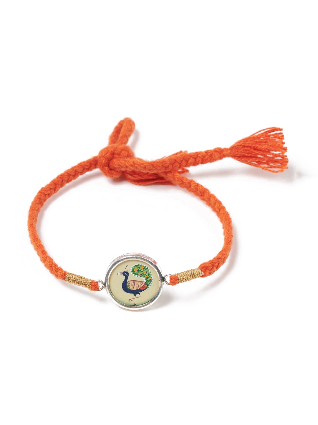 

Fabindia Women Red Silver Rakhi