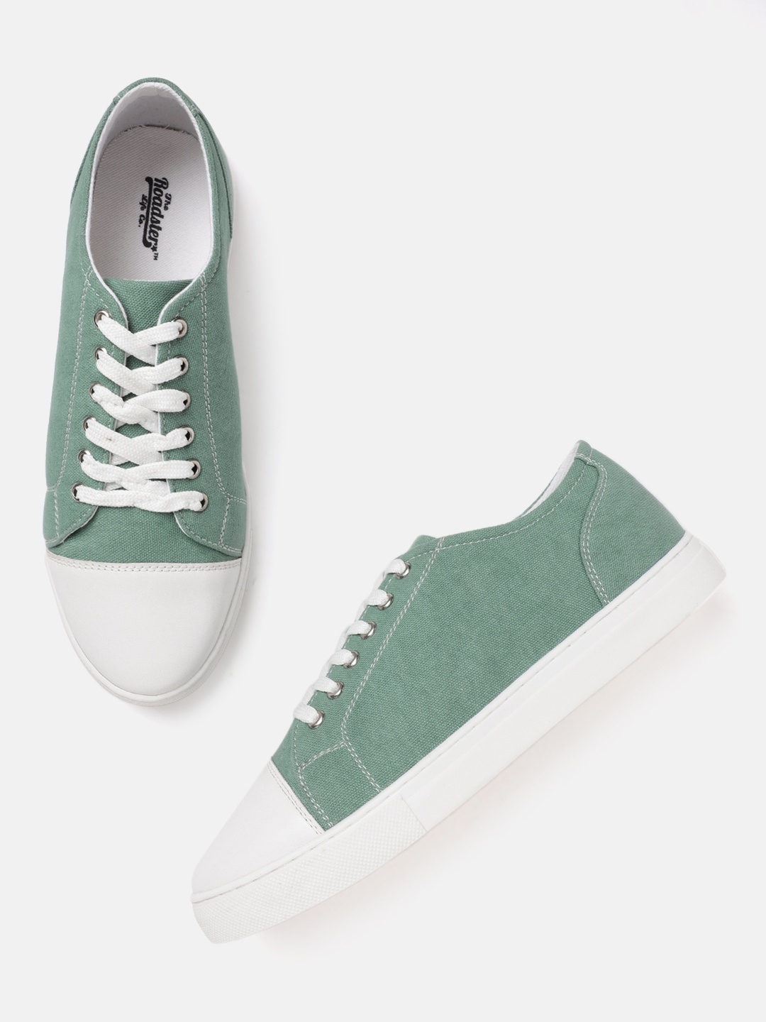 

The Roadster Lifestyle Co Women Green Solid Sneakers