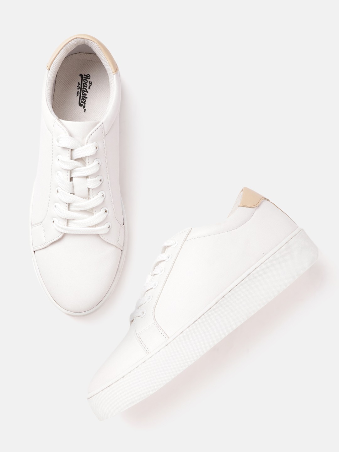 

The Roadster Lifestyle Co Women White Solid Flatform Sneakers
