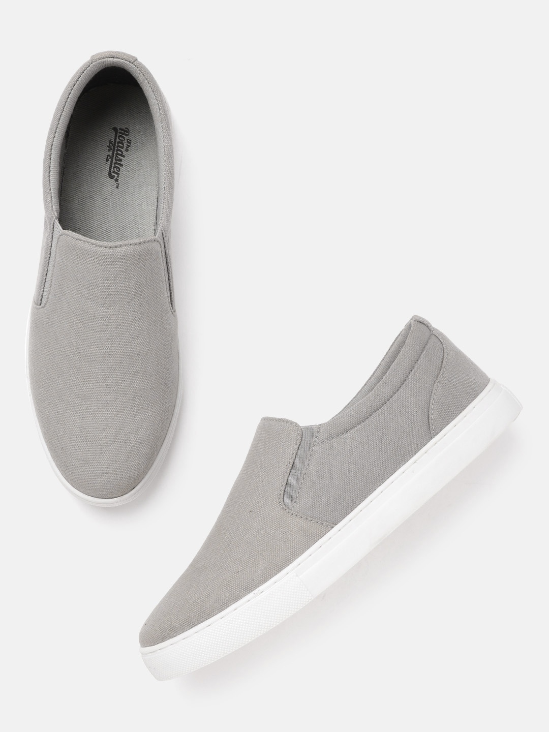 

The Roadster Lifestyle Co Women Grey Solid Slip-On Sneakers