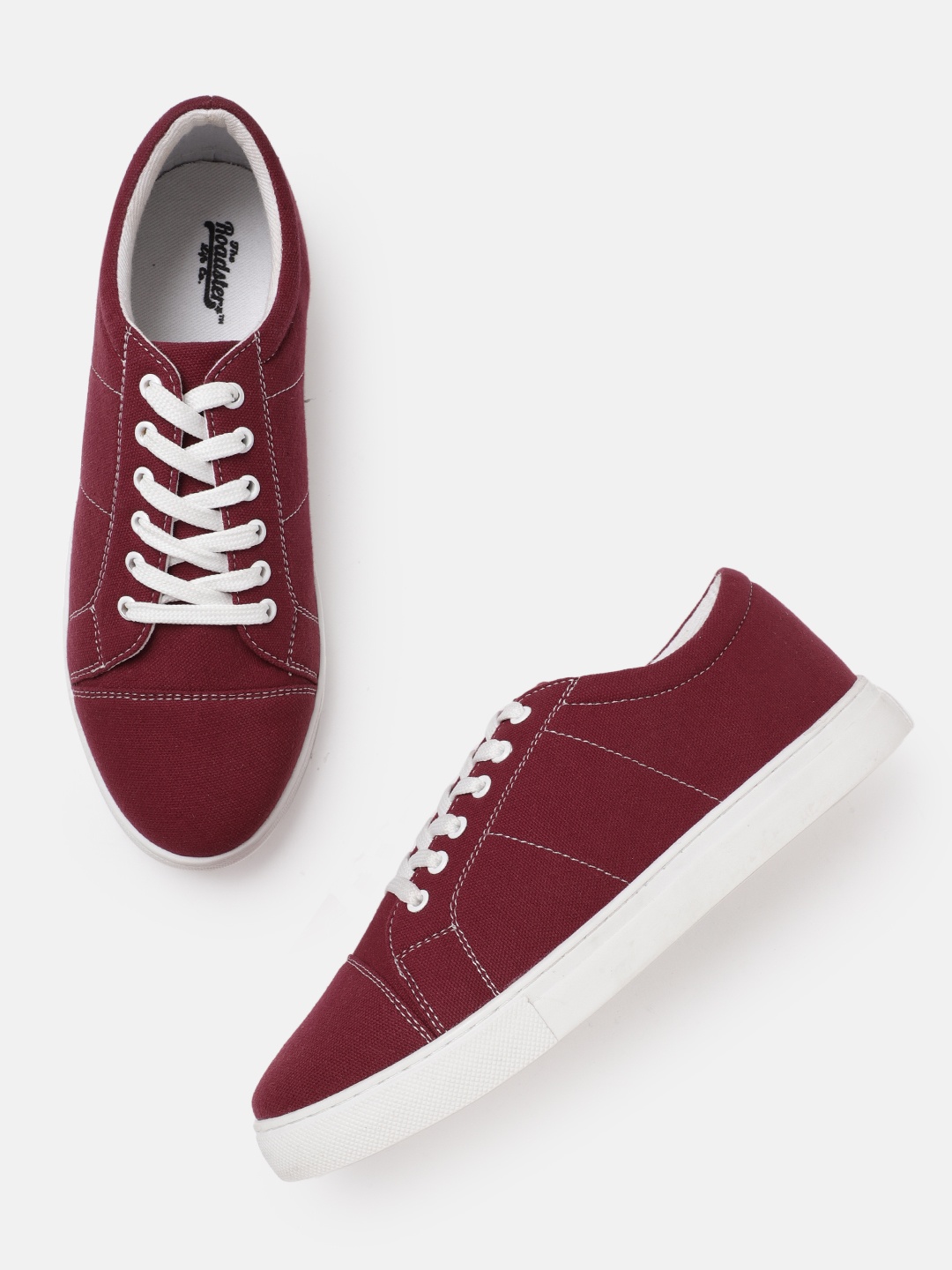 

The Roadster Lifestyle Co Women Maroon Solid Sneakers